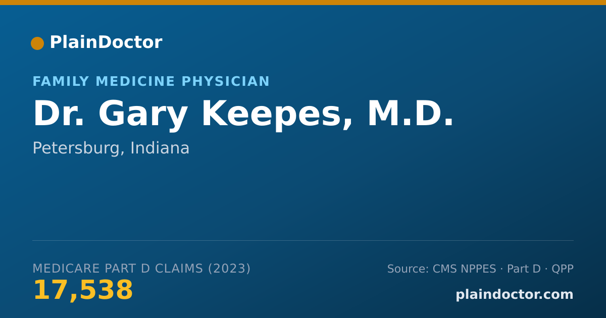 Shareable card for Gary Keepes, M.D. - Family Medicine Physician, Petersburg, IN