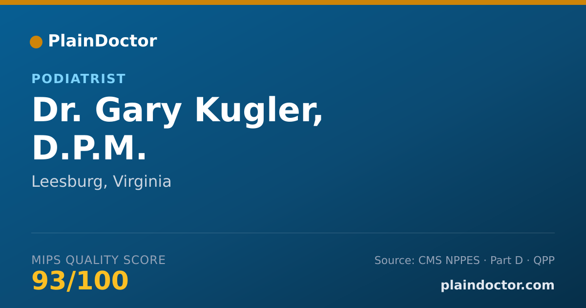 Shareable card for Gary Kugler, D.P.M. - Podiatrist, Leesburg, VA