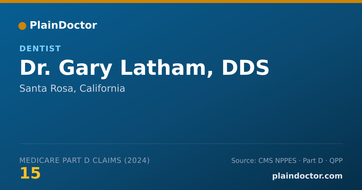 Shareable card for Gary Latham, DDS - Dentist, Santa Rosa, CA