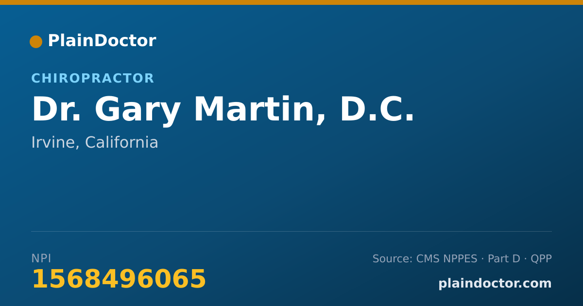 Shareable card for Gary Martin, D.C. - Chiropractor, Irvine, CA