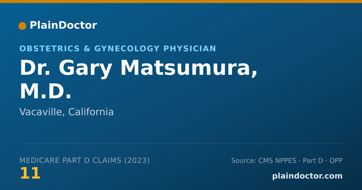 Shareable card for Gary Matsumura, M.D. - Obstetrics & Gynecology Physician, Vacaville, CA