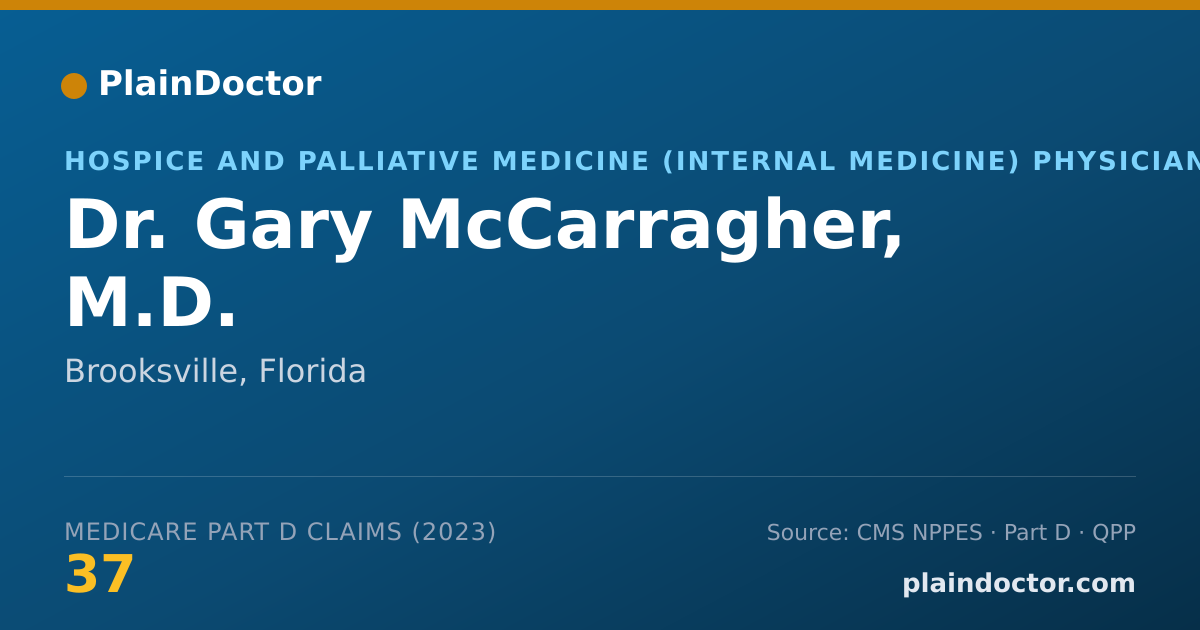 Shareable card for Gary McCarragher, M.D. - Hospice and Palliative Medicine (Internal Medicine) Physician, Brooksville, FL