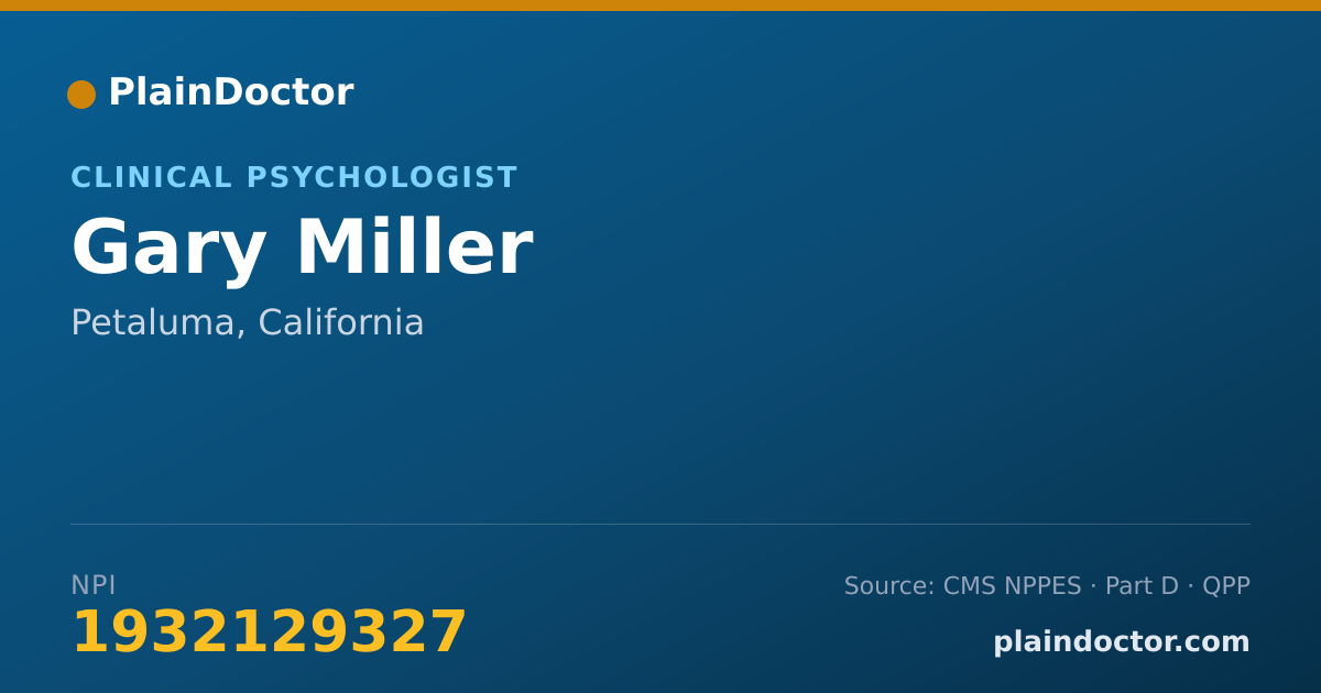 Shareable card for Gary Miller - Clinical Psychologist, Petaluma, CA