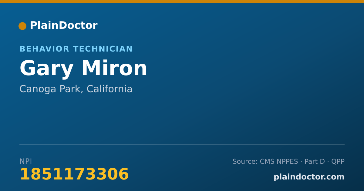 Shareable card for Gary Miron - Behavior Technician, Canoga Park, CA
