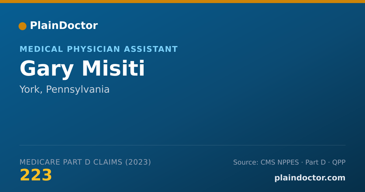 Shareable card for Gary Misiti - Medical Physician Assistant, York, PA