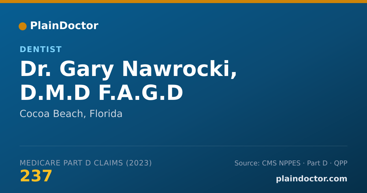 Shareable card for Gary Nawrocki, D.M.D  F.A.G.D - Dentist, Cocoa Beach, FL