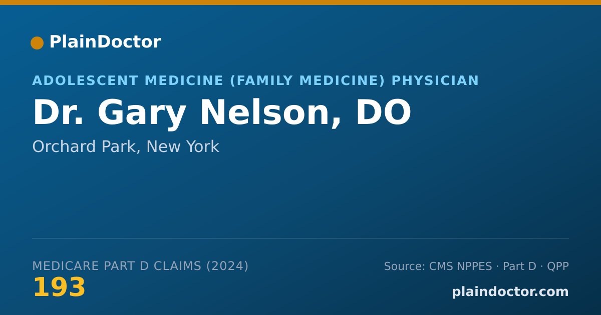 Shareable card for Gary Nelson, DO - Adolescent Medicine (Family Medicine) Physician, Orchard Park, NY
