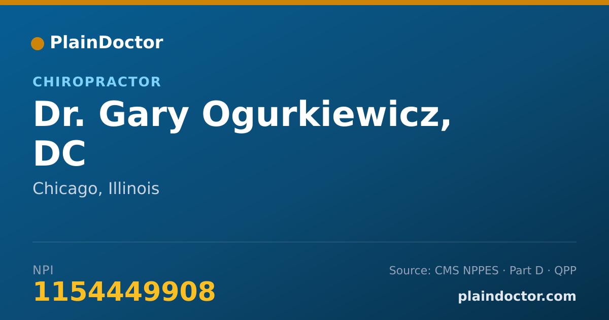 Shareable card for Gary Ogurkiewicz, DC - Chiropractor, Chicago, IL