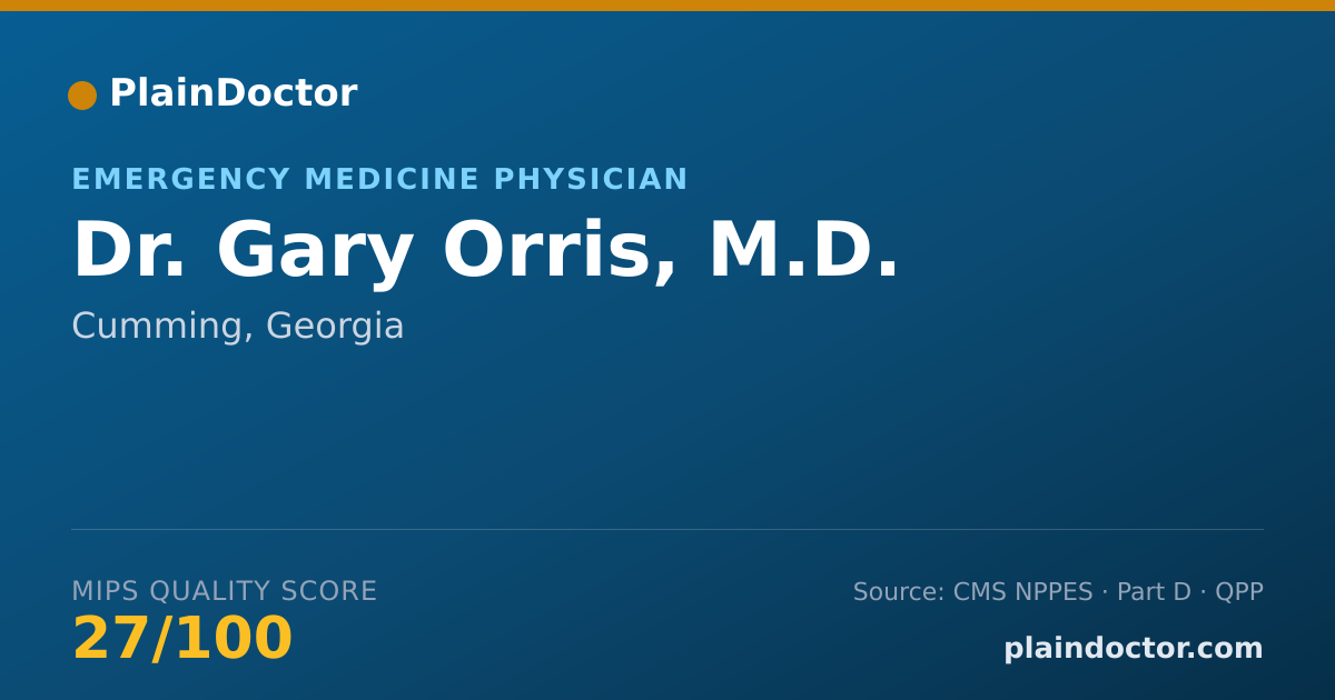 Shareable card for Gary Orris, M.D. - Emergency Medicine Physician, Cumming, GA