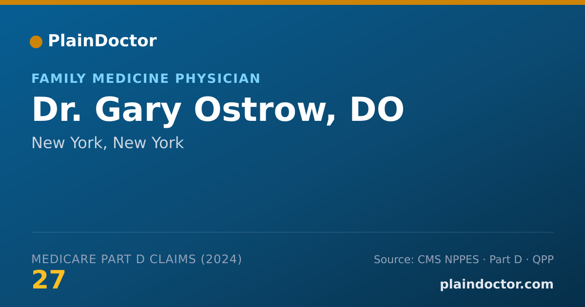 Shareable card for Gary Ostrow, DO - Family Medicine Physician, New York, NY