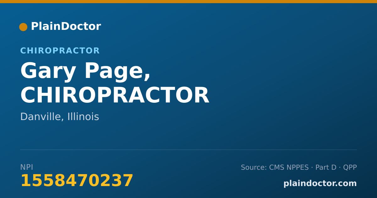 Shareable card for Gary Page, CHIROPRACTOR - Chiropractor, Danville, IL