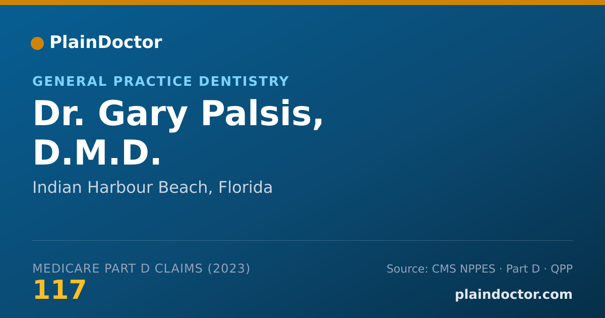 Shareable card for Gary Palsis, D.M.D. - General Practice Dentistry, Indian Harbour Beach, FL