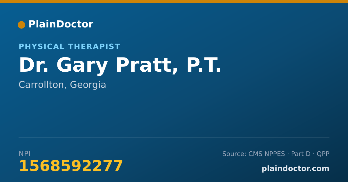 Shareable card for Gary Pratt, P.T. - Physical Therapist, Carrollton, GA