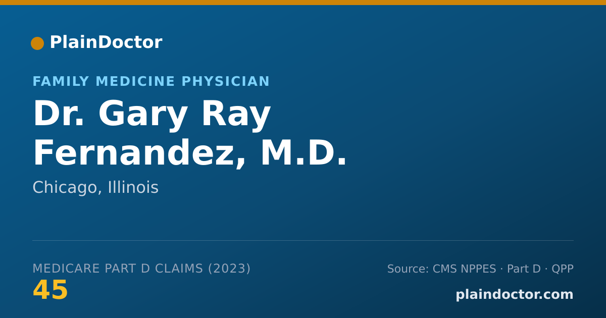 Shareable card for Gary Ray Fernandez, M.D. - Family Medicine Physician, Chicago, IL