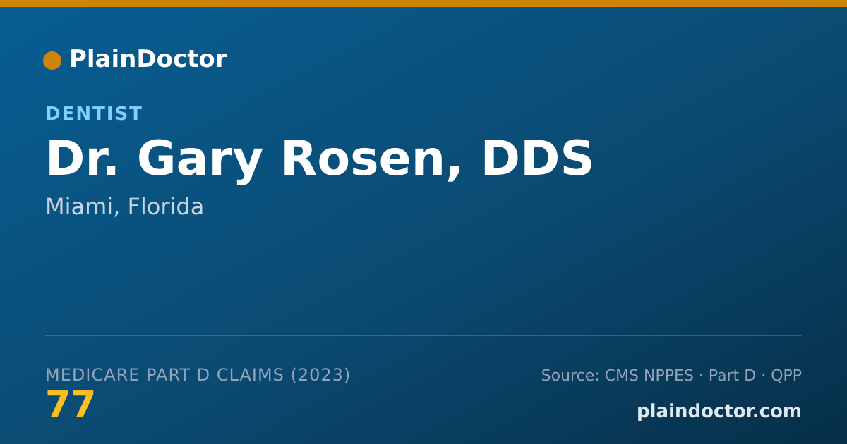 Shareable card for Gary Rosen, DDS - Dentist, Miami, FL