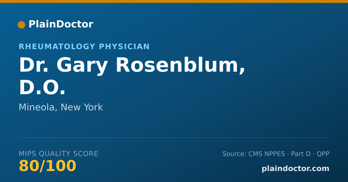 Shareable card for Gary Rosenblum, D.O. - Rheumatology Physician, Mineola, NY