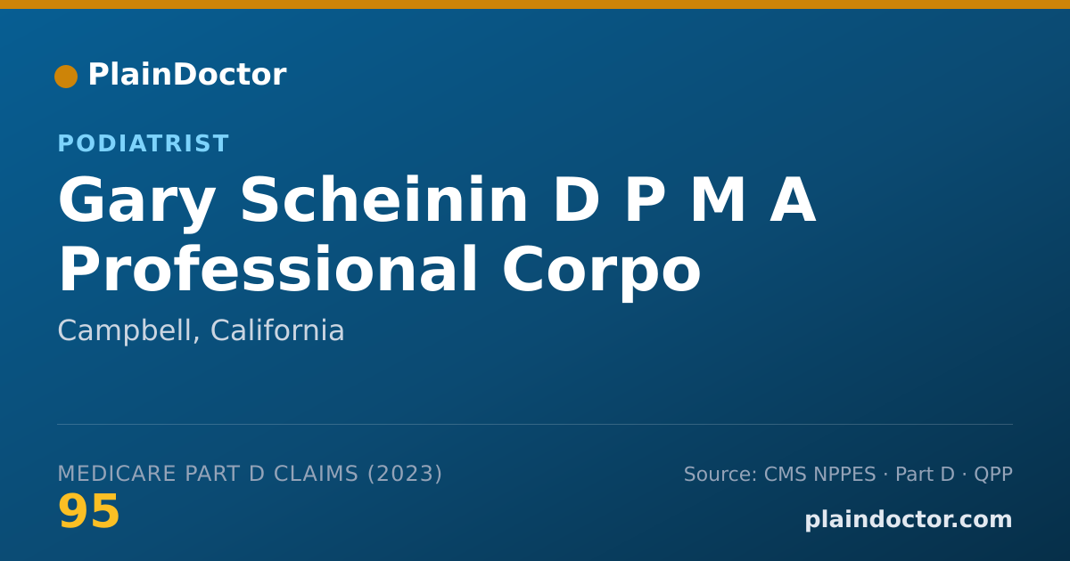 Shareable card for Gary Scheinin D P M A Professional Corpo - Podiatrist, Campbell, CA