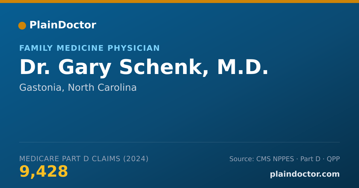 Shareable card for Gary Schenk, M.D. - Family Medicine Physician, Gastonia, NC