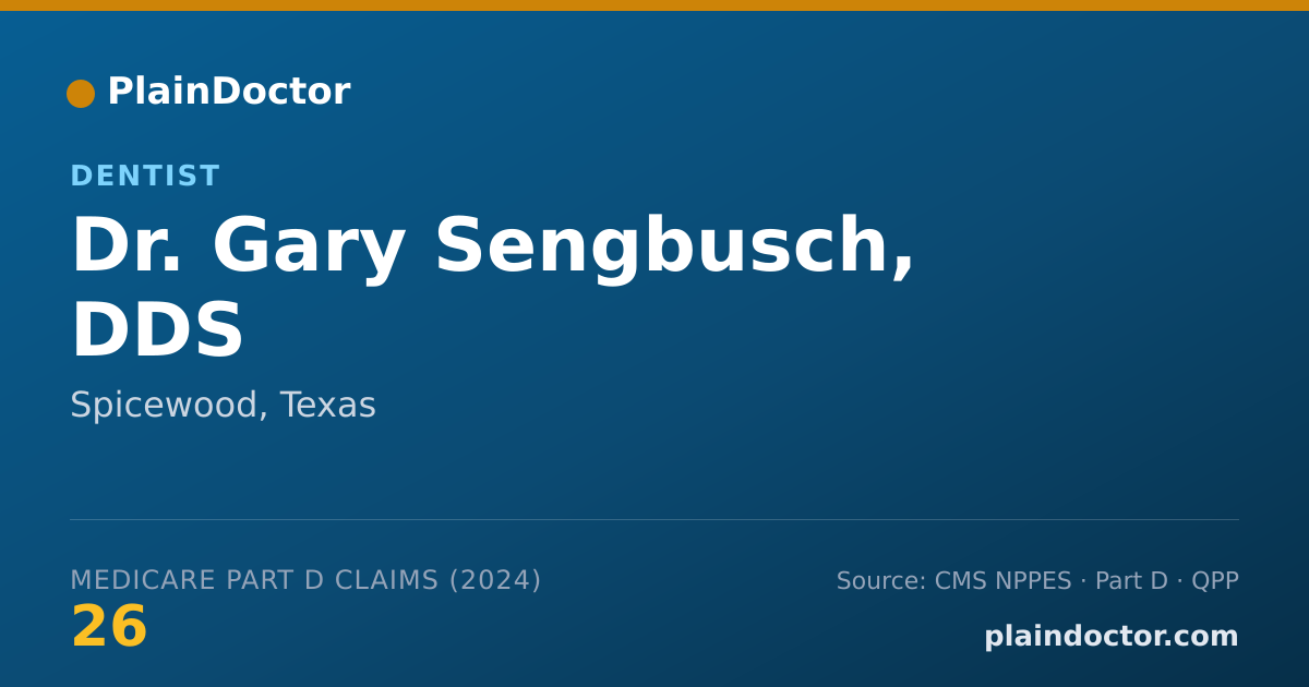 Shareable card for Gary Sengbusch, DDS - Dentist, Spicewood, TX