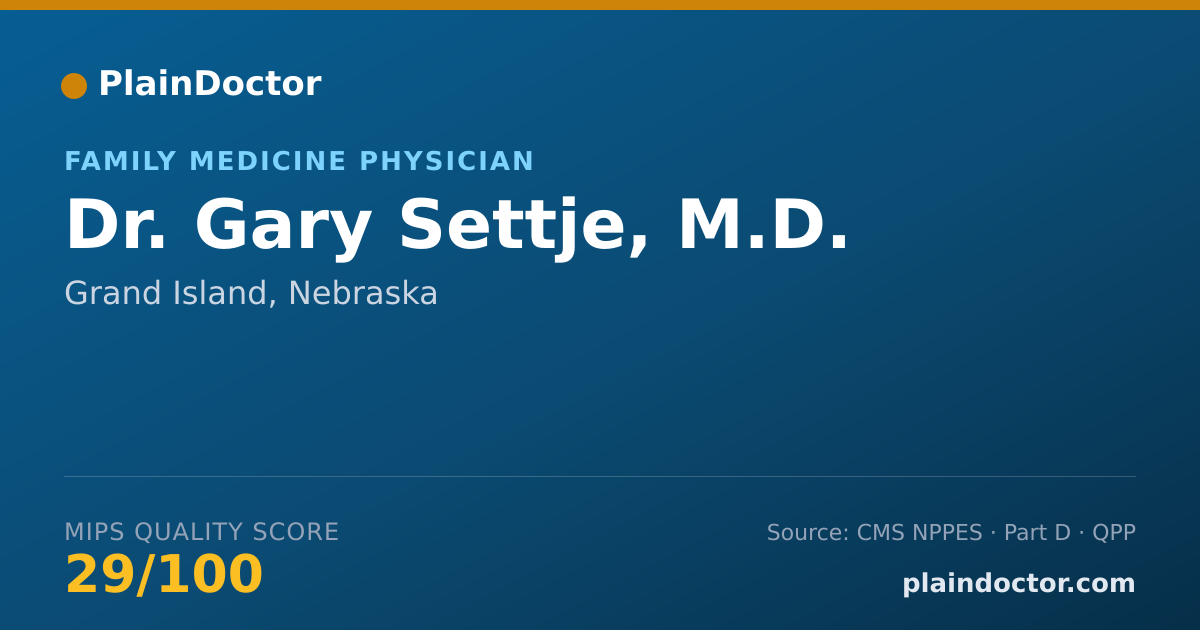 Shareable card for Gary Settje, M.D. - Family Medicine Physician, Grand Island, NE