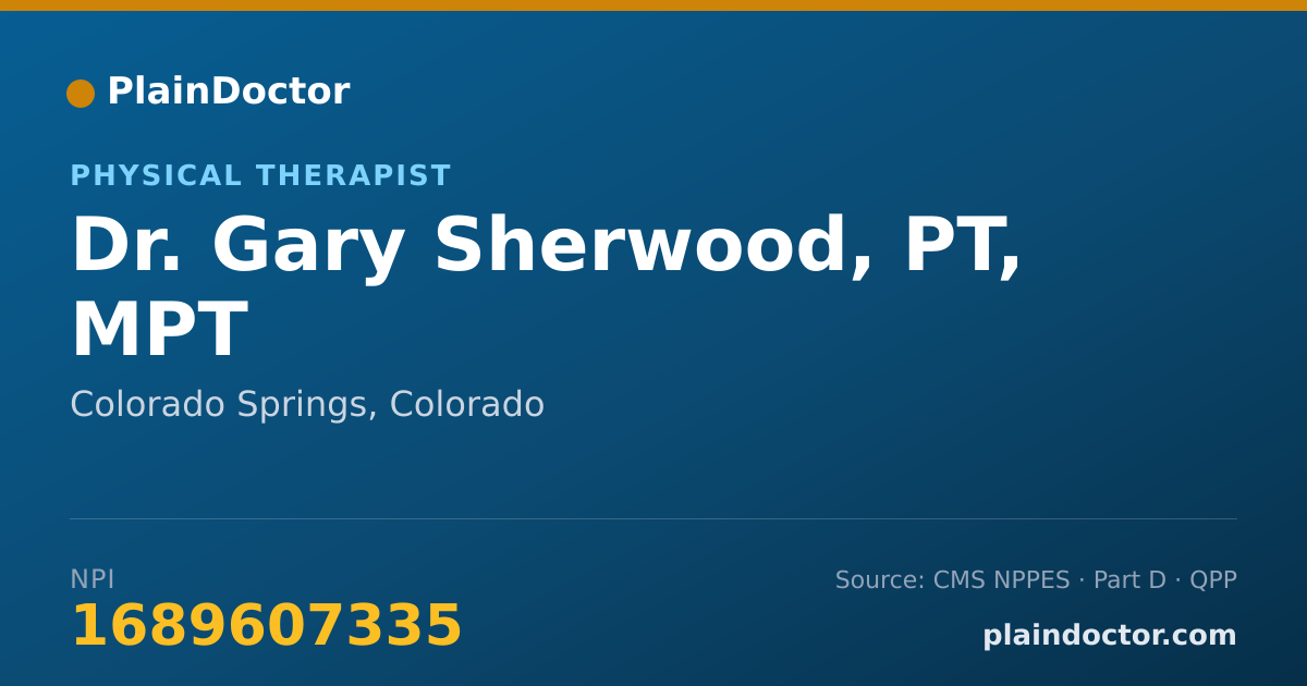 Shareable card for Gary Sherwood, PT, MPT - Physical Therapist, Colorado Springs, CO