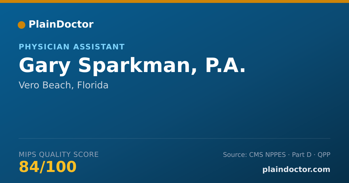 Shareable card for Gary Sparkman, P.A. - Physician Assistant, Vero Beach, FL