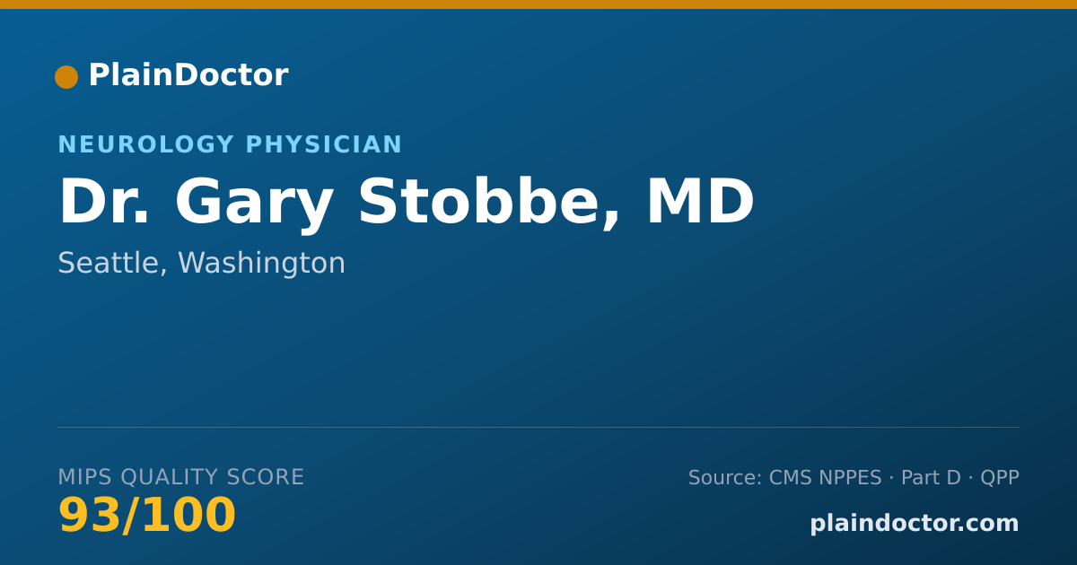 Shareable card for Gary Stobbe, MD - Neurology Physician, Seattle, WA