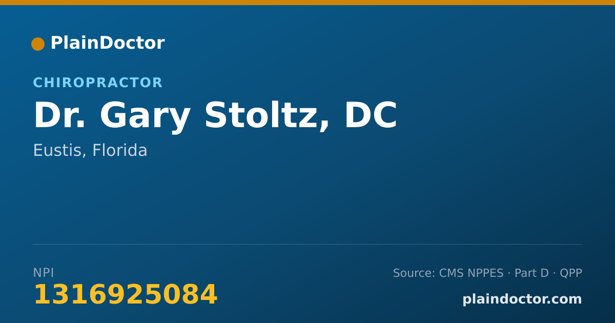 Shareable card for Gary Stoltz, DC - Chiropractor, Eustis, FL