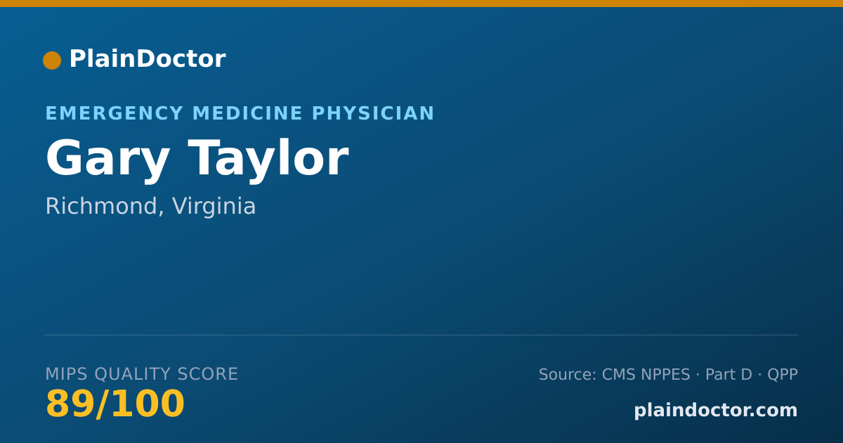 Shareable card for Gary Taylor - Emergency Medicine Physician, Richmond, VA