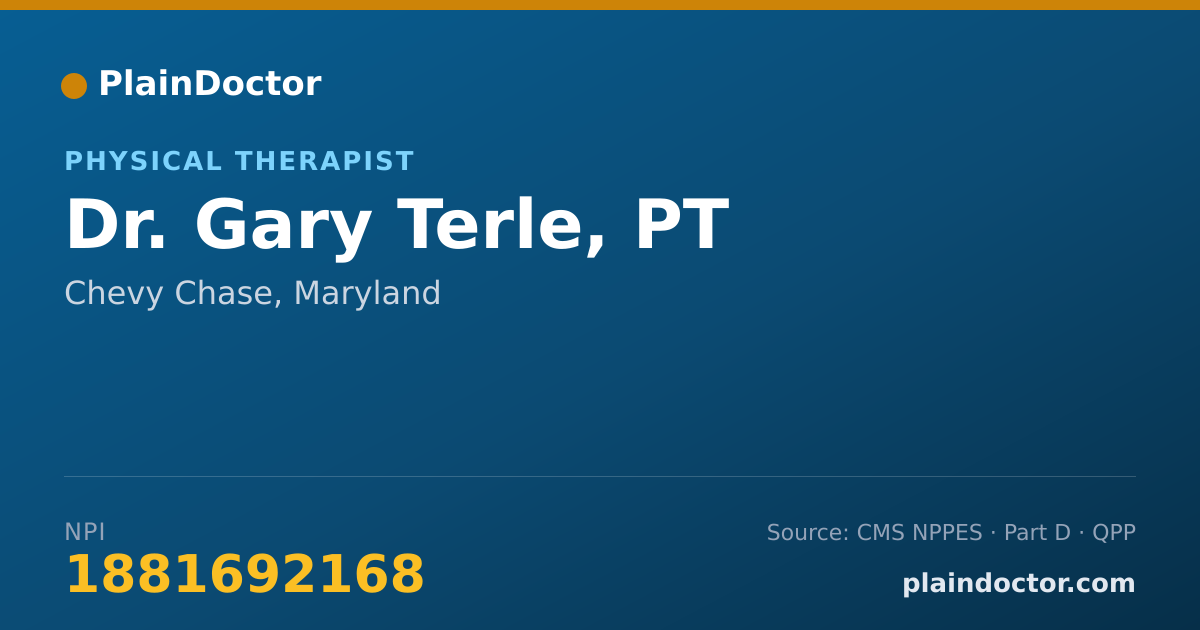 Shareable card for Gary Terle, PT - Physical Therapist, Chevy Chase, MD
