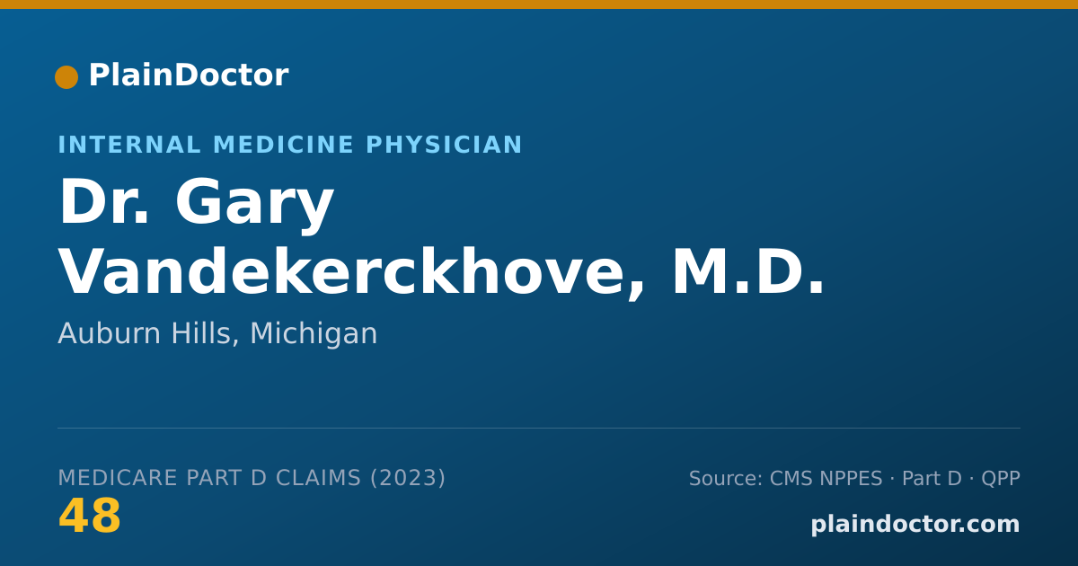 Shareable card for Gary Vandekerckhove, M.D. - Internal Medicine Physician, Auburn Hills, MI