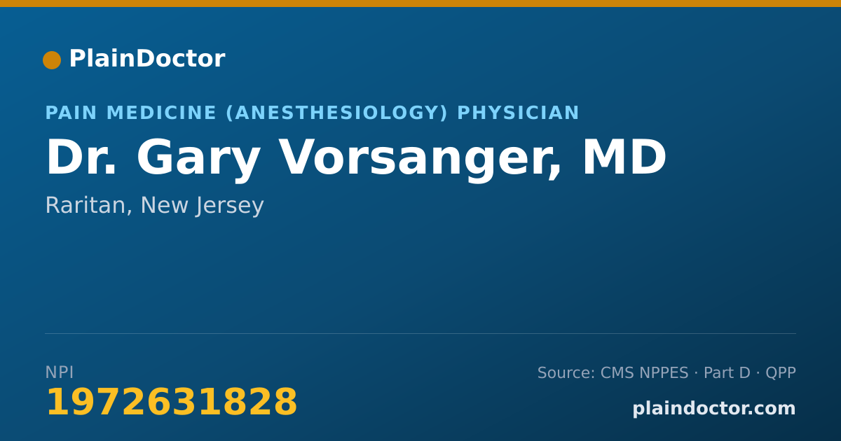 Shareable card for Gary Vorsanger, MD - Pain Medicine (Anesthesiology) Physician, Raritan, NJ