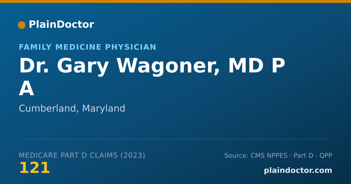 Shareable card for Gary Wagoner, MD P A - Family Medicine Physician, Cumberland, MD