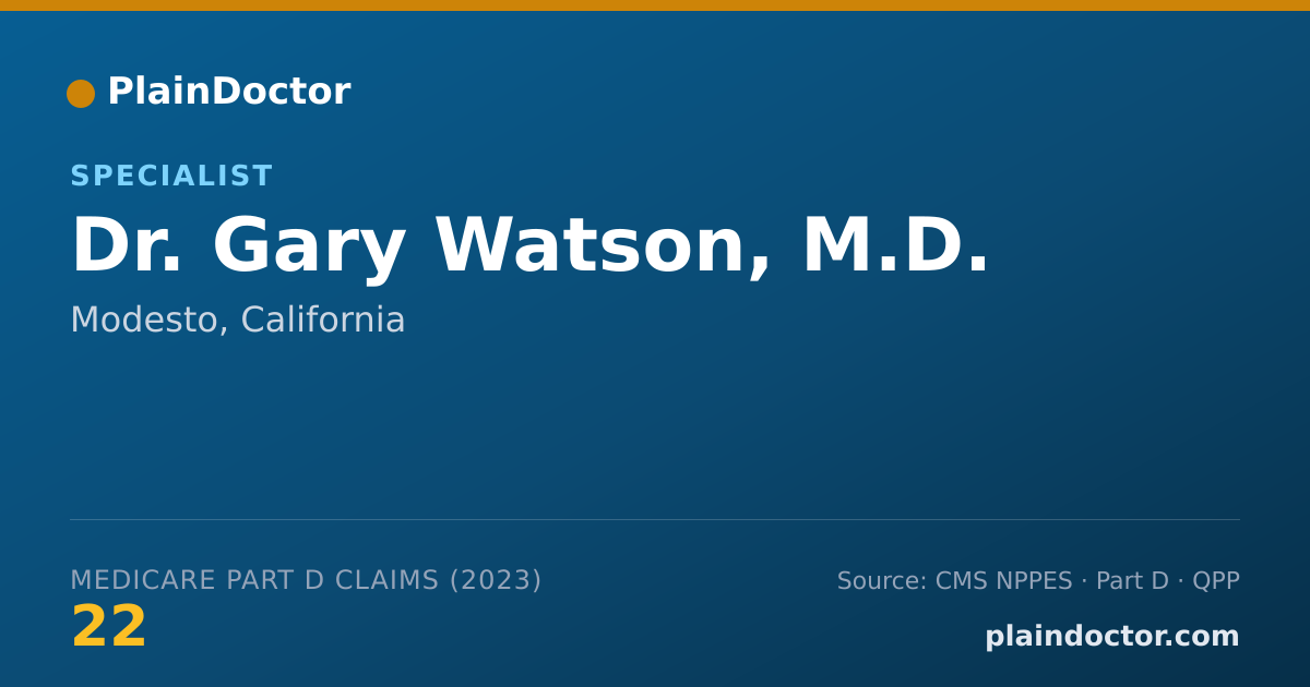 Shareable card for Gary Watson, M.D. - Specialist, Modesto, CA