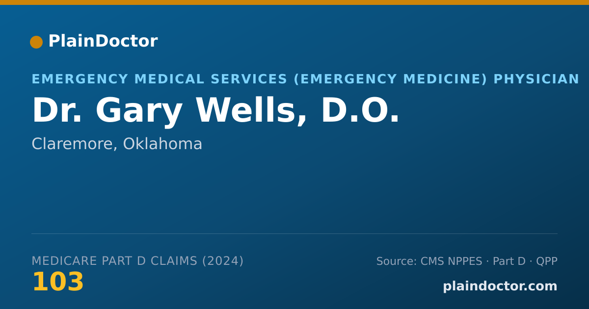 Shareable card for Gary Wells, D.O. - Emergency Medical Services (Emergency Medicine) Physician, Claremore, OK
