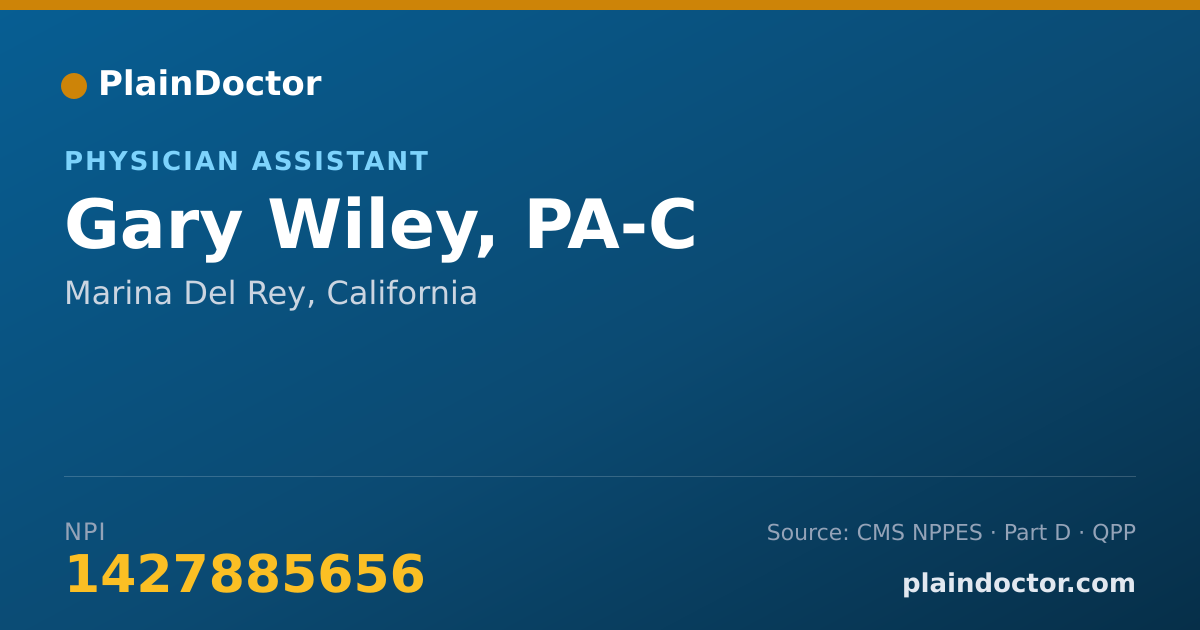 Shareable card for Gary Wiley, PA-C - Physician Assistant, Marina Del Rey, CA