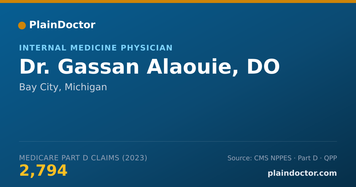 Shareable card for Gassan Alaouie, DO - Internal Medicine Physician, Bay City, MI