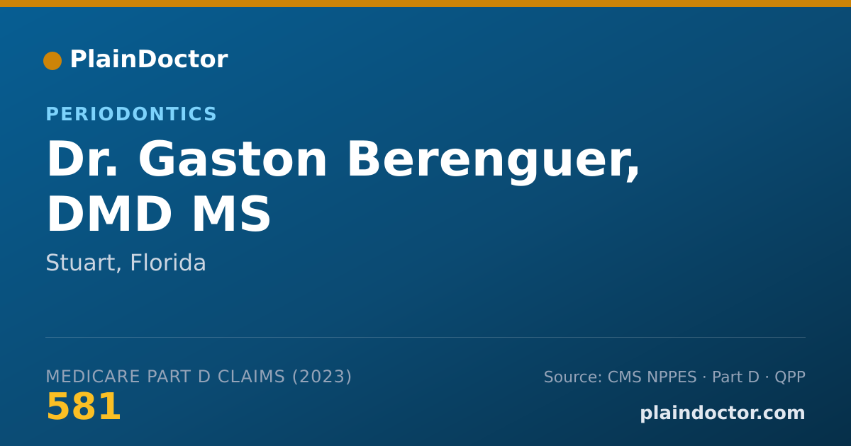 Shareable card for Gaston Berenguer, DMD MS - Periodontics, Stuart, FL