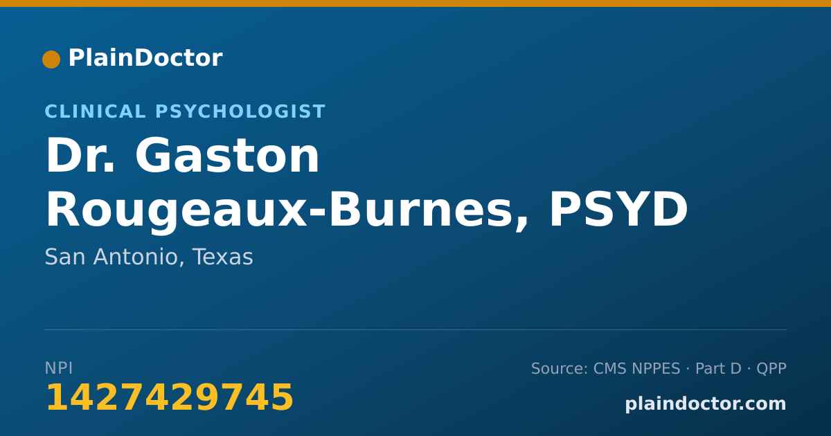 Shareable card for Gaston Rougeaux-Burnes, PSYD - Clinical Psychologist, San Antonio, TX
