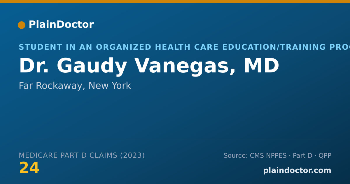 Shareable card for Gaudy Vanegas, MD - Student in an Organized Health Care Education/Training Program, Far Rockaway, NY