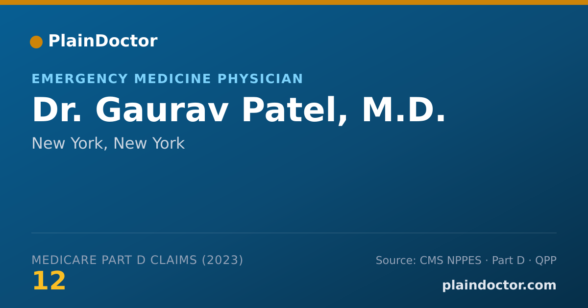 Shareable card for Gaurav Patel, M.D. - Emergency Medicine Physician, New York, NY