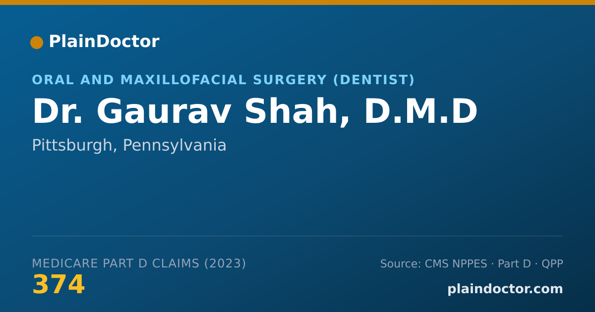 Shareable card for Gaurav Shah, D.M.D - Oral and Maxillofacial Surgery (Dentist), Pittsburgh, PA