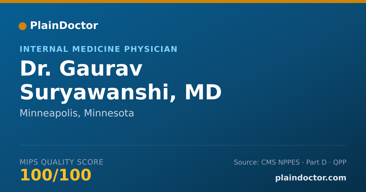 Shareable card for Gaurav Suryawanshi, MD - Internal Medicine Physician, Minneapolis, MN