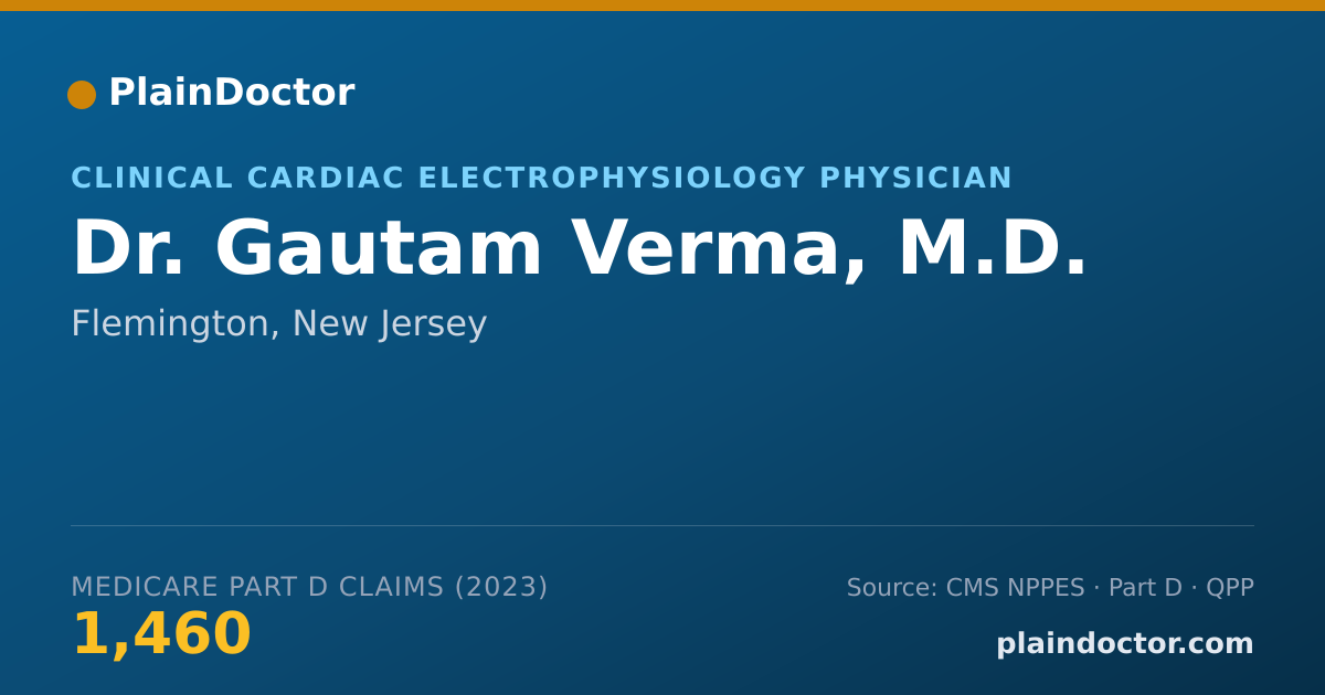 Shareable card for Gautam Verma, M.D. - Clinical Cardiac Electrophysiology Physician, Flemington, NJ
