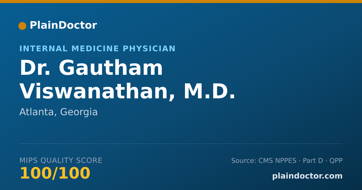 Shareable card for Gautham Viswanathan, M.D. - Internal Medicine Physician, Atlanta, GA