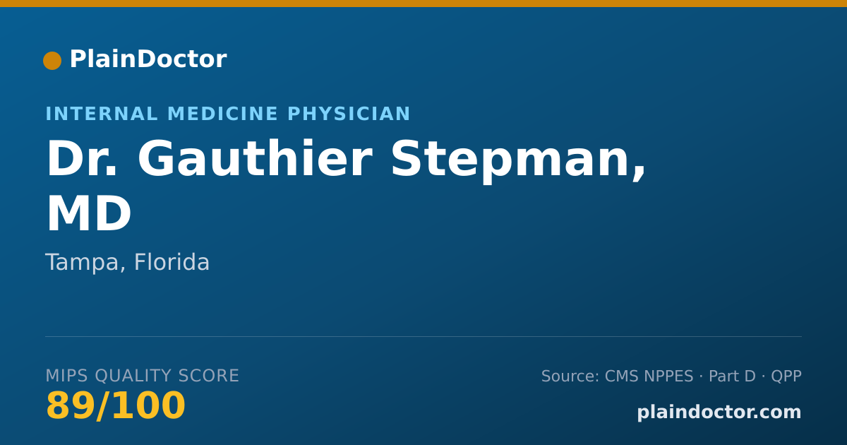 Shareable card for Gauthier Stepman, MD - General Practice Physician, Tampa, FL