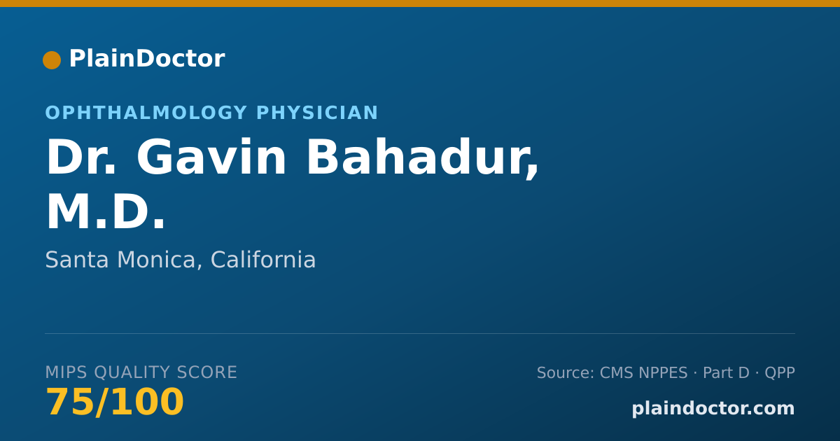 Shareable card for Gavin Bahadur, M.D. - Ophthalmology Physician, Santa Monica, CA