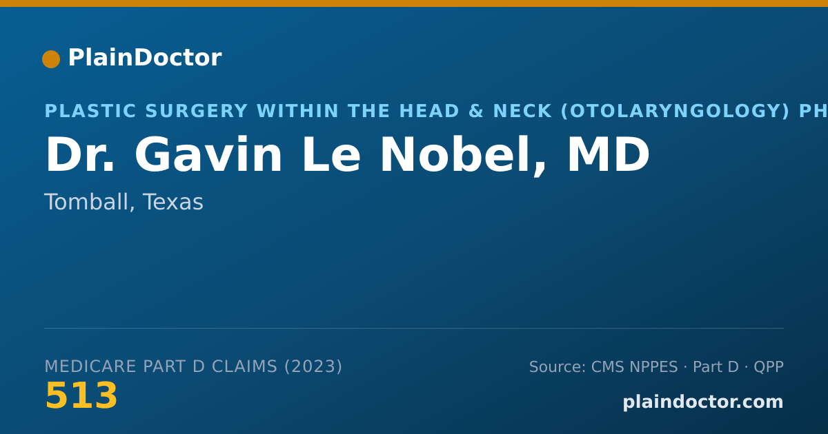 Shareable card for Gavin Le Nobel, MD - Plastic Surgery within the Head & Neck (Otolaryngology) Physician, Tomball, TX