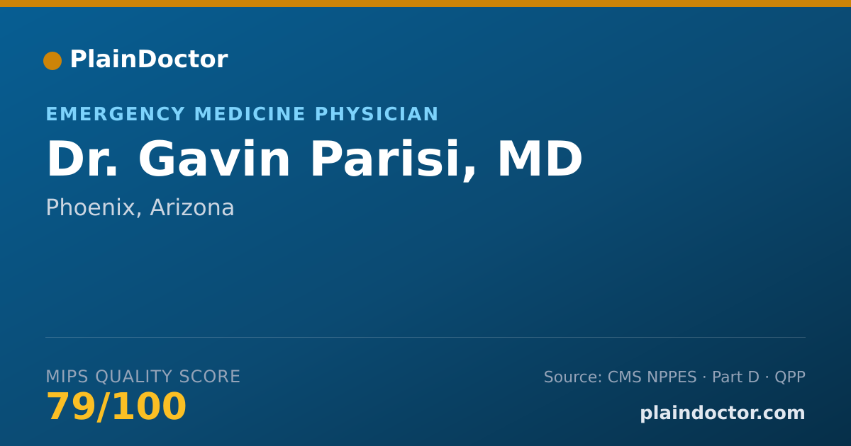 Shareable card for Gavin Parisi, MD - Emergency Medicine Physician, Phoenix, AZ