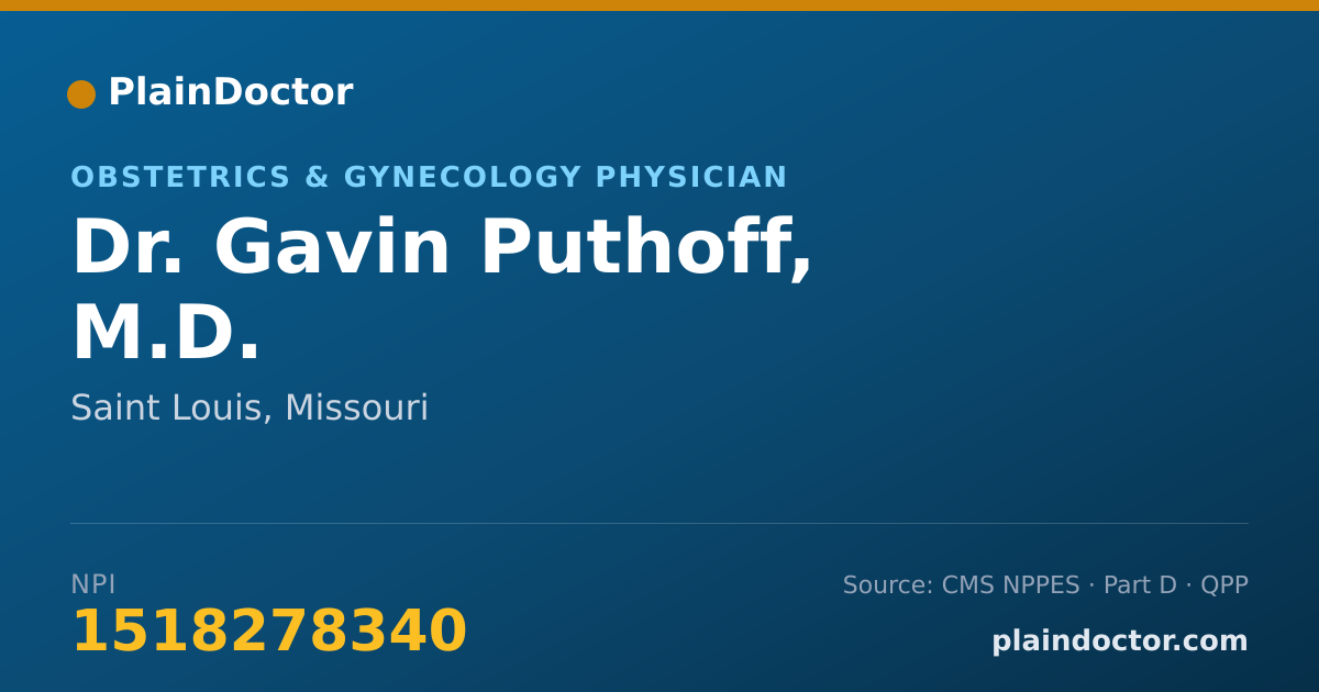 Shareable card for Gavin Puthoff, M.D. - Obstetrics & Gynecology Physician, Saint Louis, MO